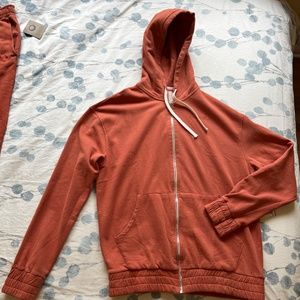 NWT For Days Re-Fresh Fleece Wide Leg Jogger XS, Zip Hoodie S Cinnamon 2 piece
